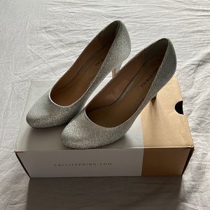 Call It Spring silver sparkly heels